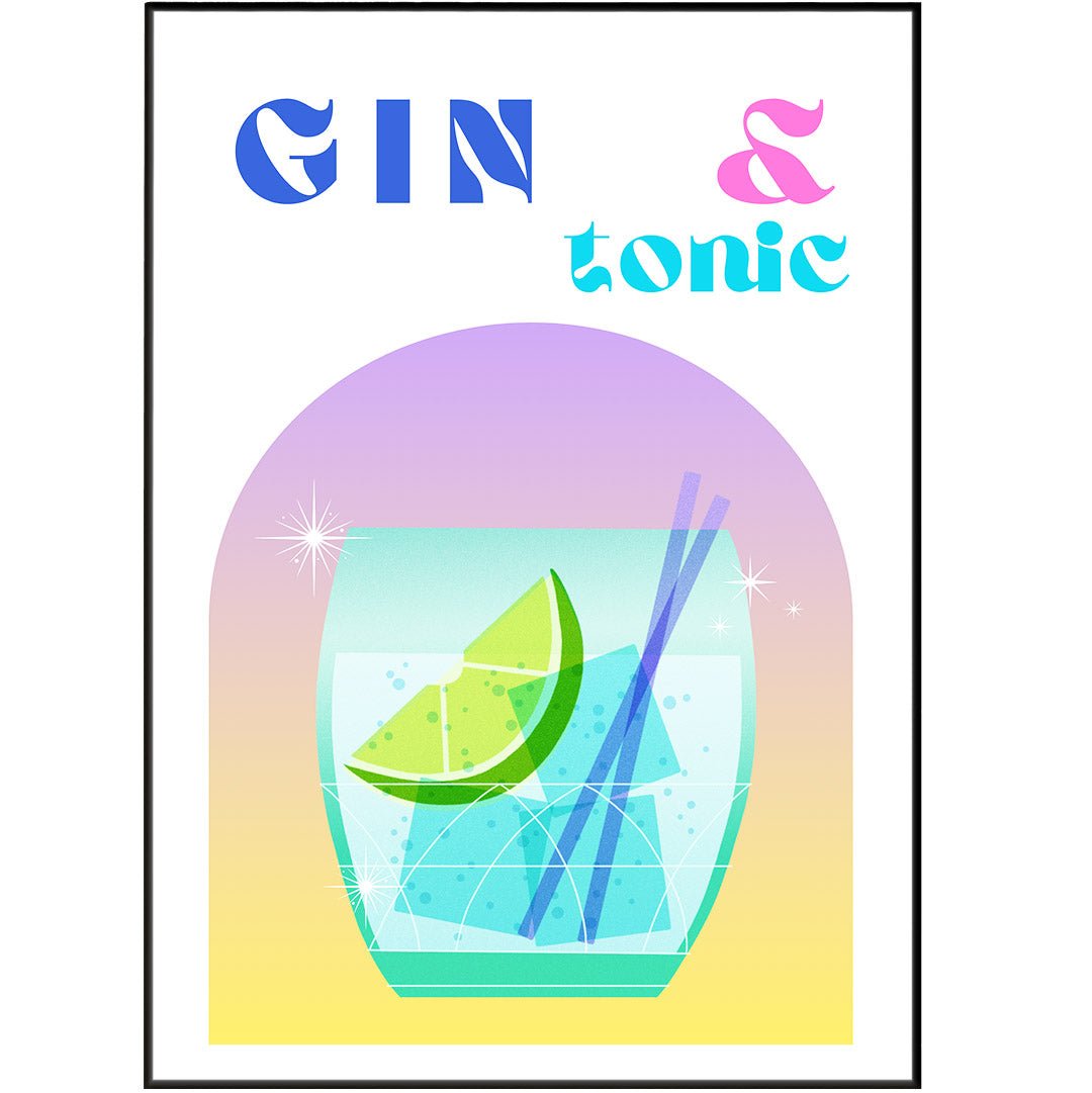 GIN AND TONIC COCKTAIL PRINT - 98typesCocktails