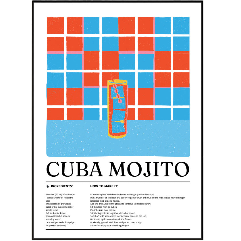 Cuba Mojito Cocktail Posters