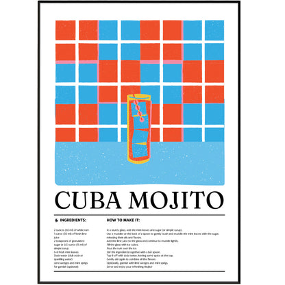 Cuba Mojito Cocktail Posters