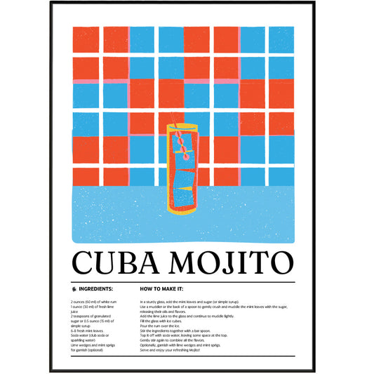 Cuba Mojito Cocktail Posters