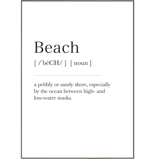 Beach Definition Print - 98typesDefinitions