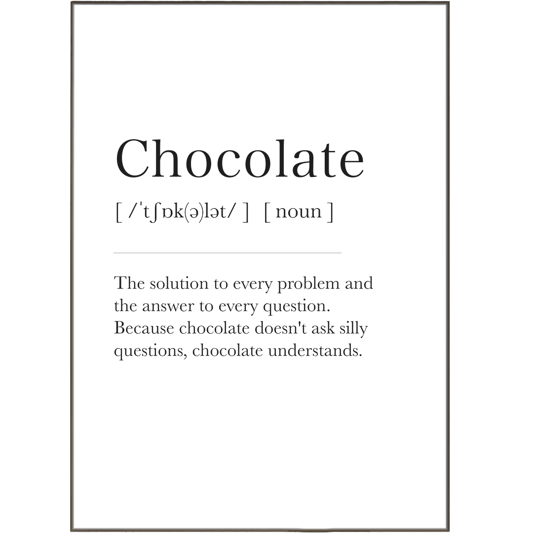 Chocolate Definition Prints - 98typesDefinitions