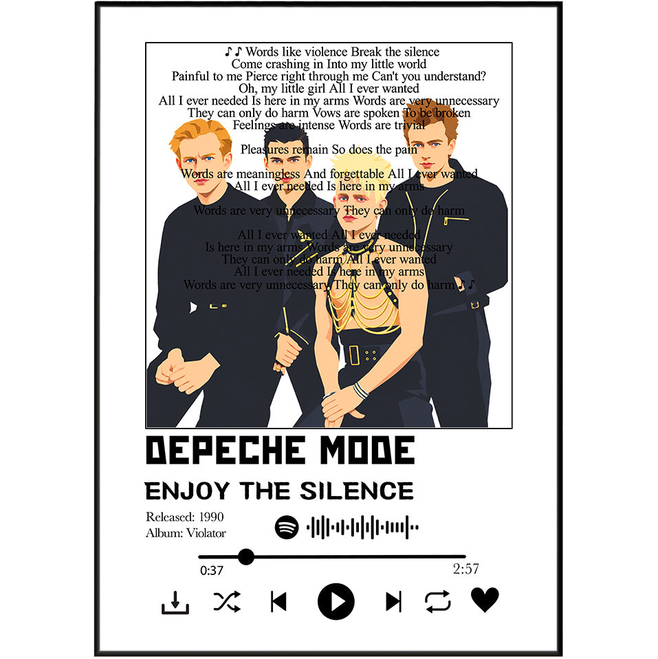 Depeche Mode Enjoy the Silence song lyric print wall art by 98types