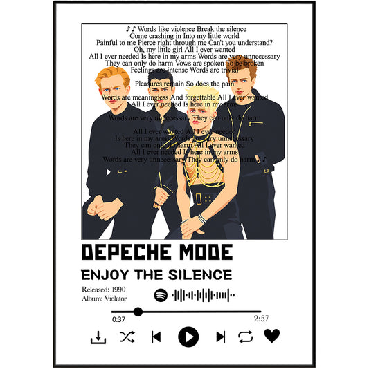 Depeche Mode Enjoy the Silence song lyric print wall art by 98types
