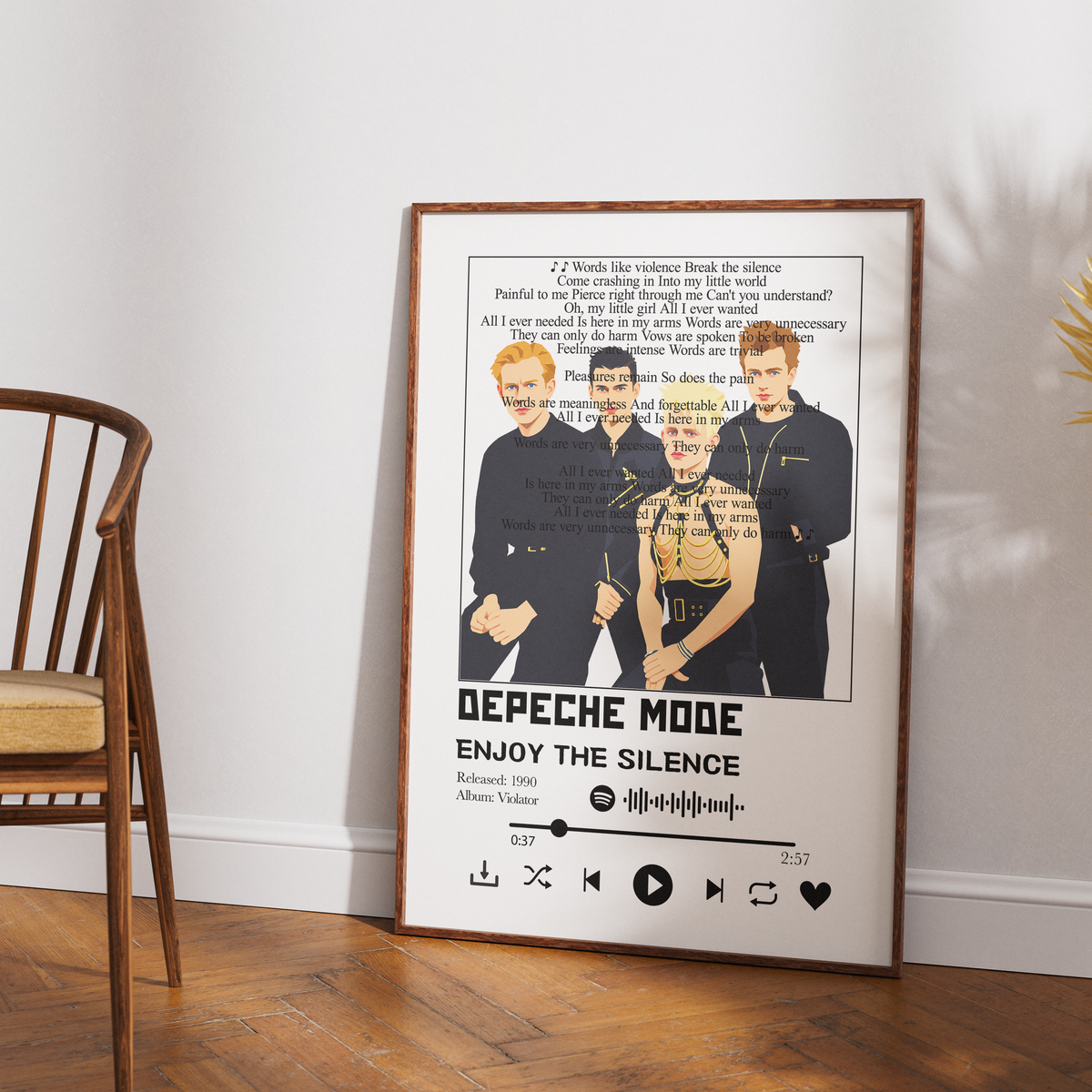 Depeche Mode Enjoy the Silence song lyric print wall art by 98types