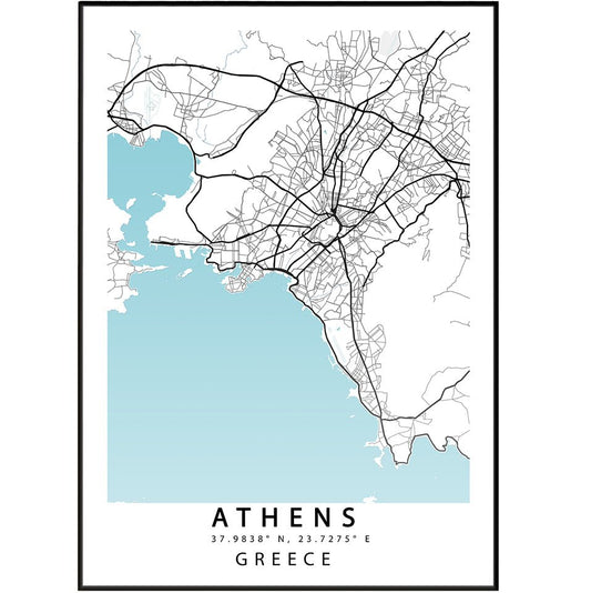 ATHENS Map Print - 98typesEurope Maps