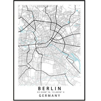 BERLIN Germany Map Poster - 98typesEurope Maps