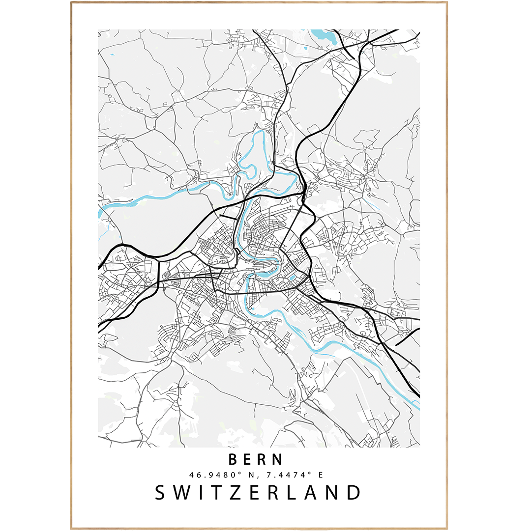 Bern Street Map Posters - 98typesEurope Maps