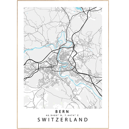 Bern Street Map Posters - 98typesEurope Maps