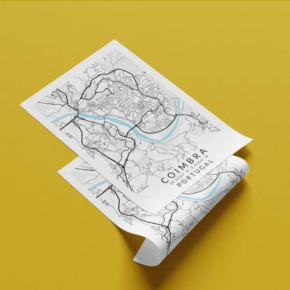 Coimbra Portugal Map Print - 98typesEurope Maps