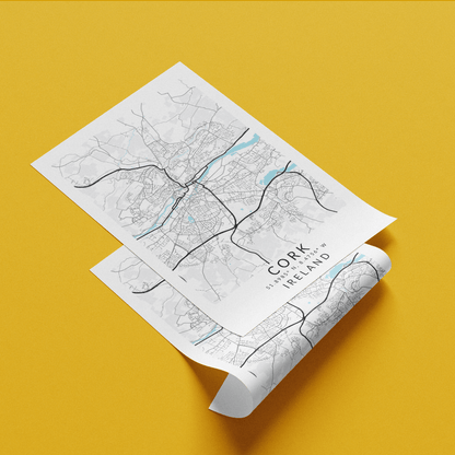 Cork Ireland Map Print - 98typesEurope Maps