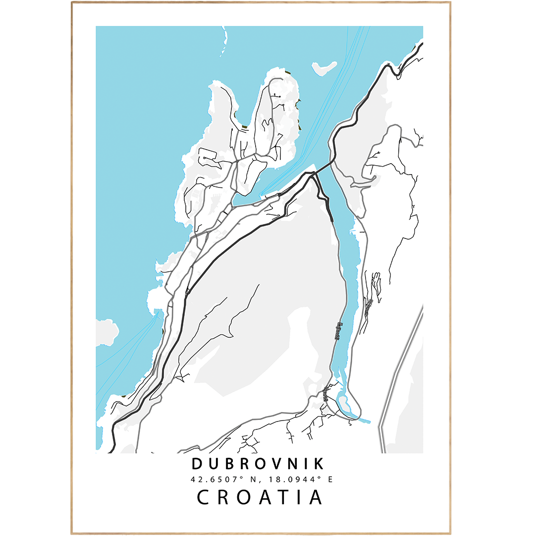 Dubrovnik Street Map Posters - 98typesEurope Maps