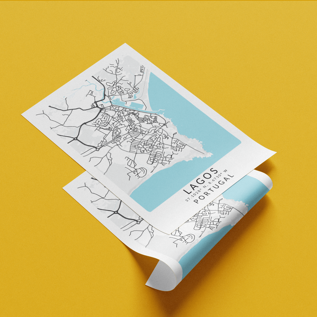 Lagos Portugal Map Print - 98typesEurope Maps