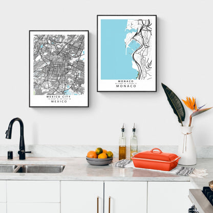 Monaco City Street Map Posters - 98typesEurope Maps