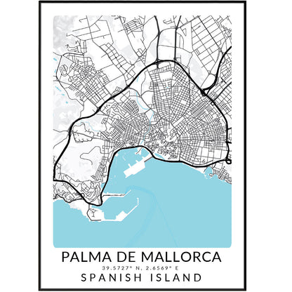 PALMA DE MALLORCA Map Print - 98typesEurope Maps