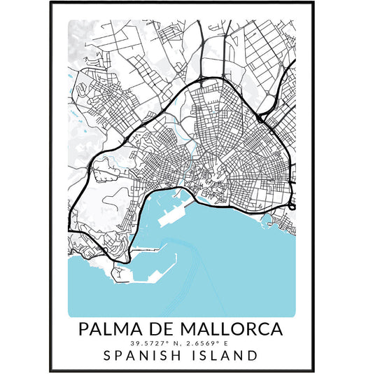 PALMA DE MALLORCA Map Print - 98typesEurope Maps