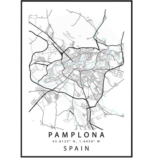 Pamplona Spain Map Print - 98typesEurope Maps