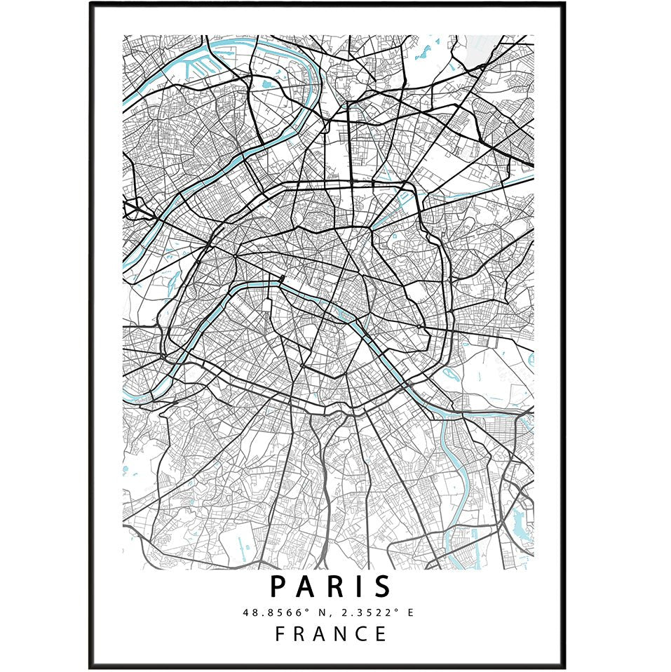 PARIS Map Print - 98typesEurope Maps