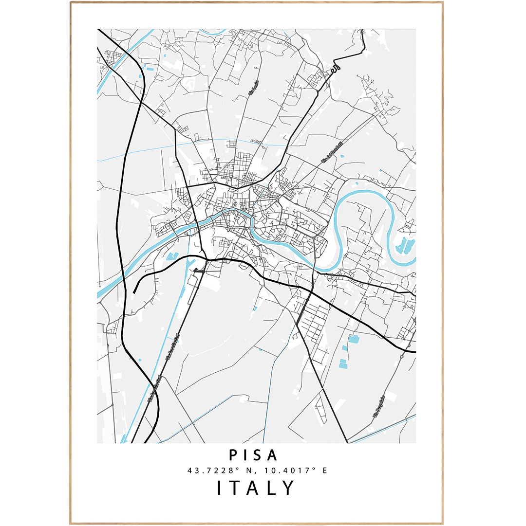 Pisa Street Map Posters - 98typesEurope Maps