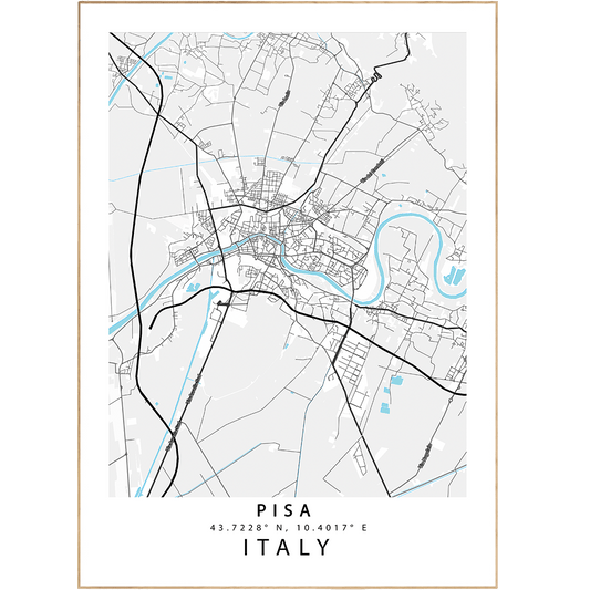 Pisa Street Map Posters - 98typesEurope Maps