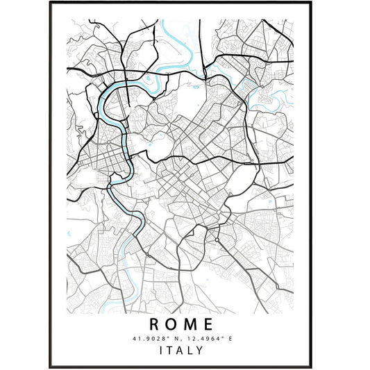 ROME Italy Map Print - 98typesEurope Maps