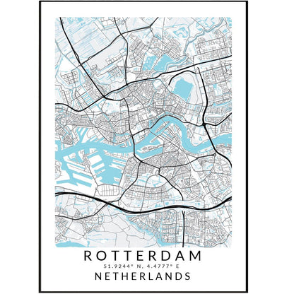 Rotterdam Netherlands Map Print - 98typesEurope Maps