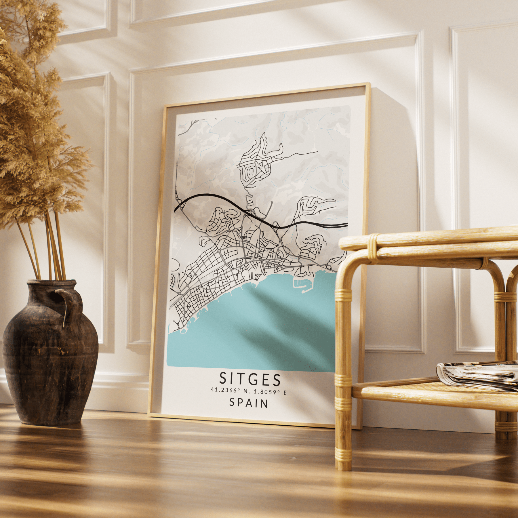 Sitges Spain Map Print - 98typesEurope Maps