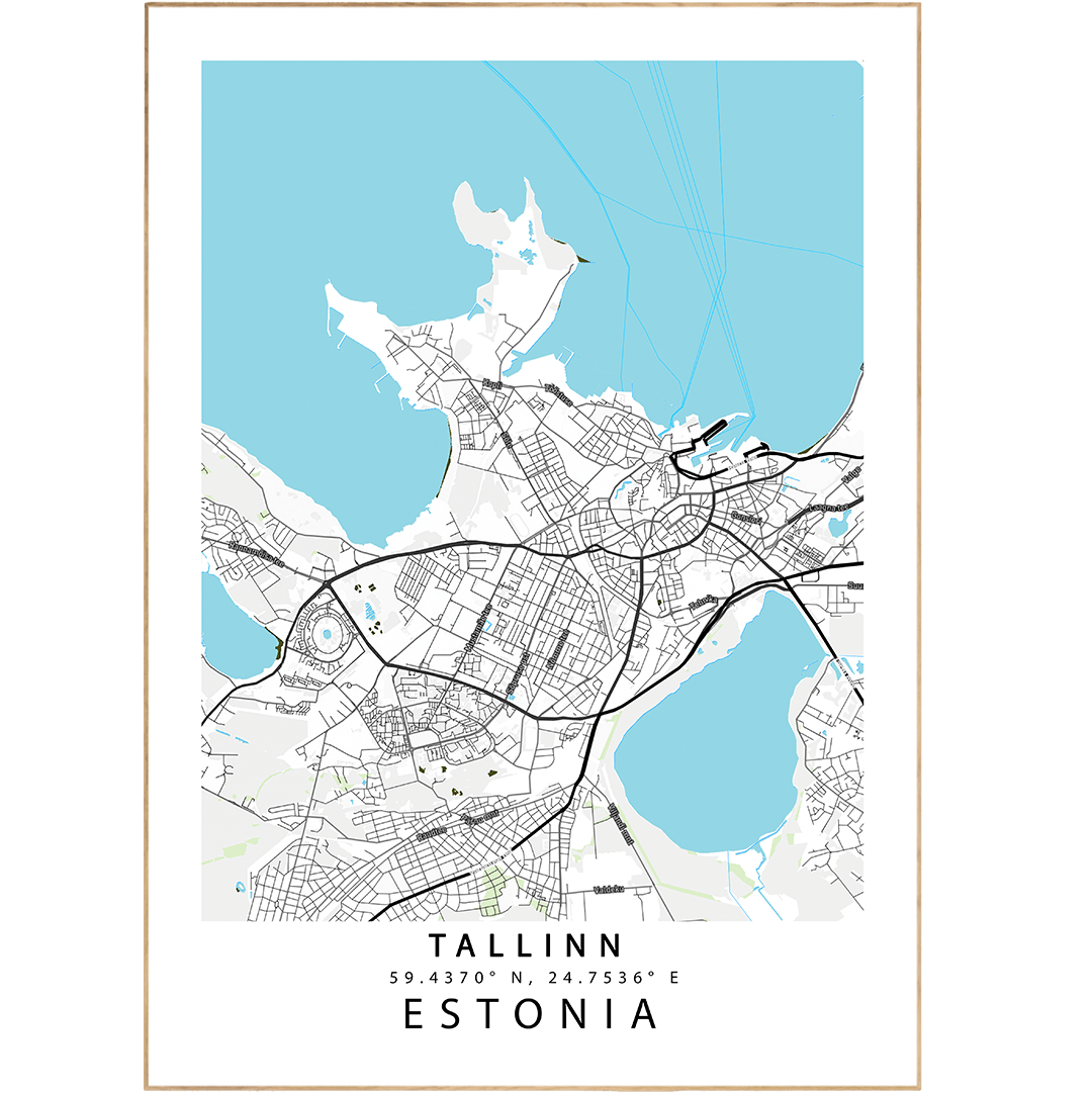 Tallinn Street Map Posters - 98typesEurope Maps