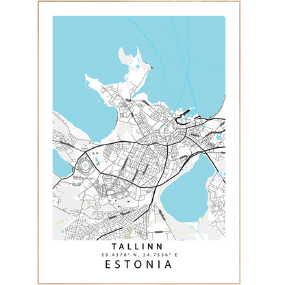 Tallinn Street Map Posters - 98typesEurope Maps