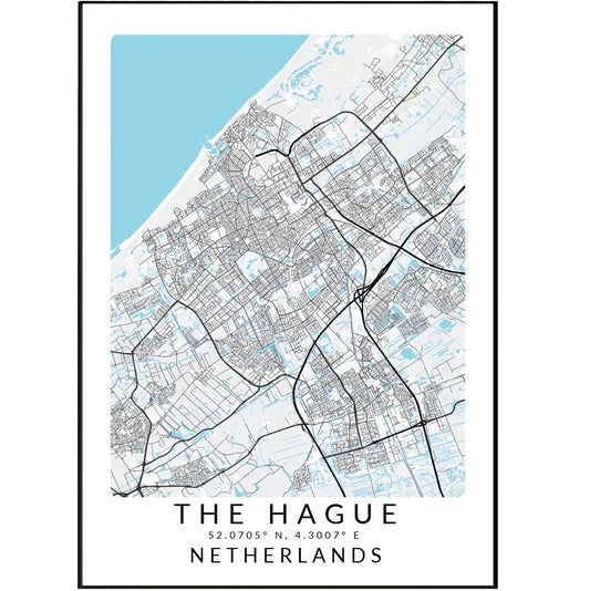 The Hague Netherlands Map Print - 98typesEurope Maps