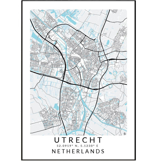 Utrecht Netherlands Map Print - 98typesEurope Maps