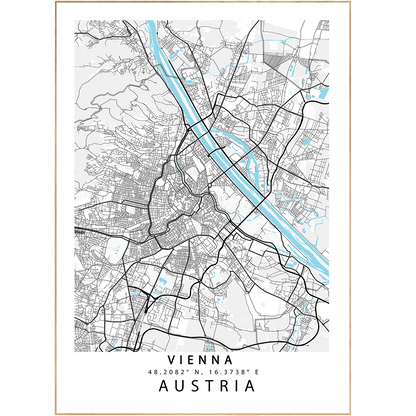 Vienna Street Map Posters - 98typesEurope Maps