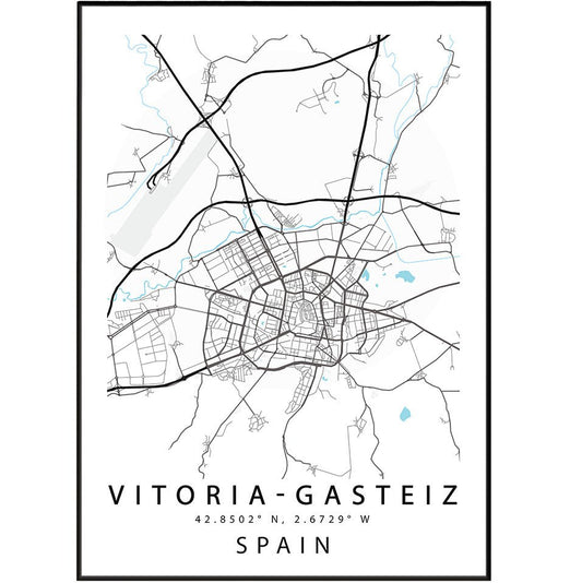 Vitoria - Gasteiz Spain Map Print - 98typesEurope Maps