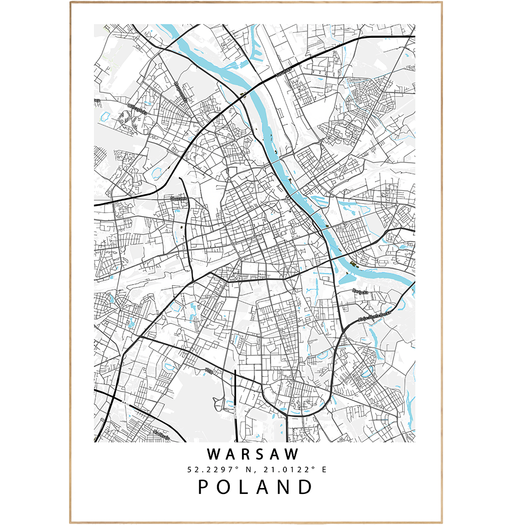 Warsaw Street Map Posters - 98typesEurope Maps