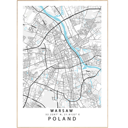 Warsaw Street Map Posters - 98typesEurope Maps