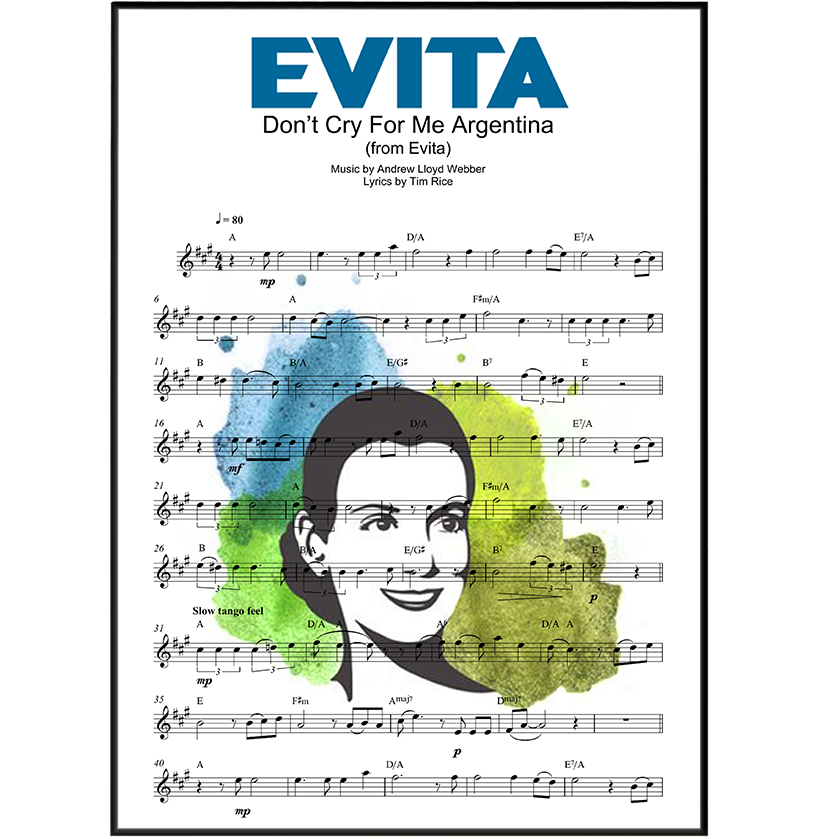 Evita – Don’t Cry for Me Argentina Musical Poster - 98types