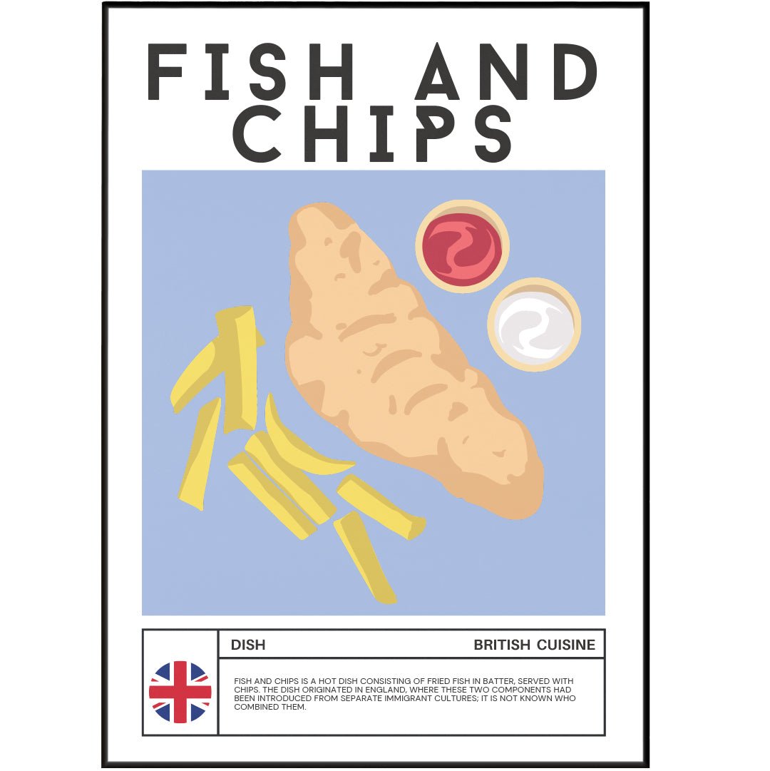 FISH AND CHIPS Wall Art Poster - 98typesFood Art