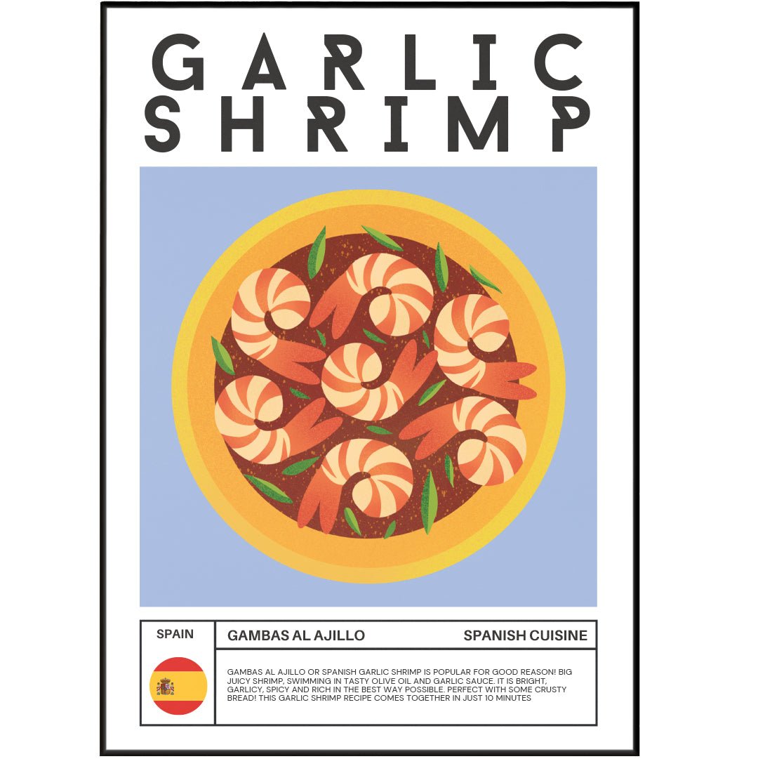 GARLIC SHRIMP Wall Art Poster - 98typesFood Art