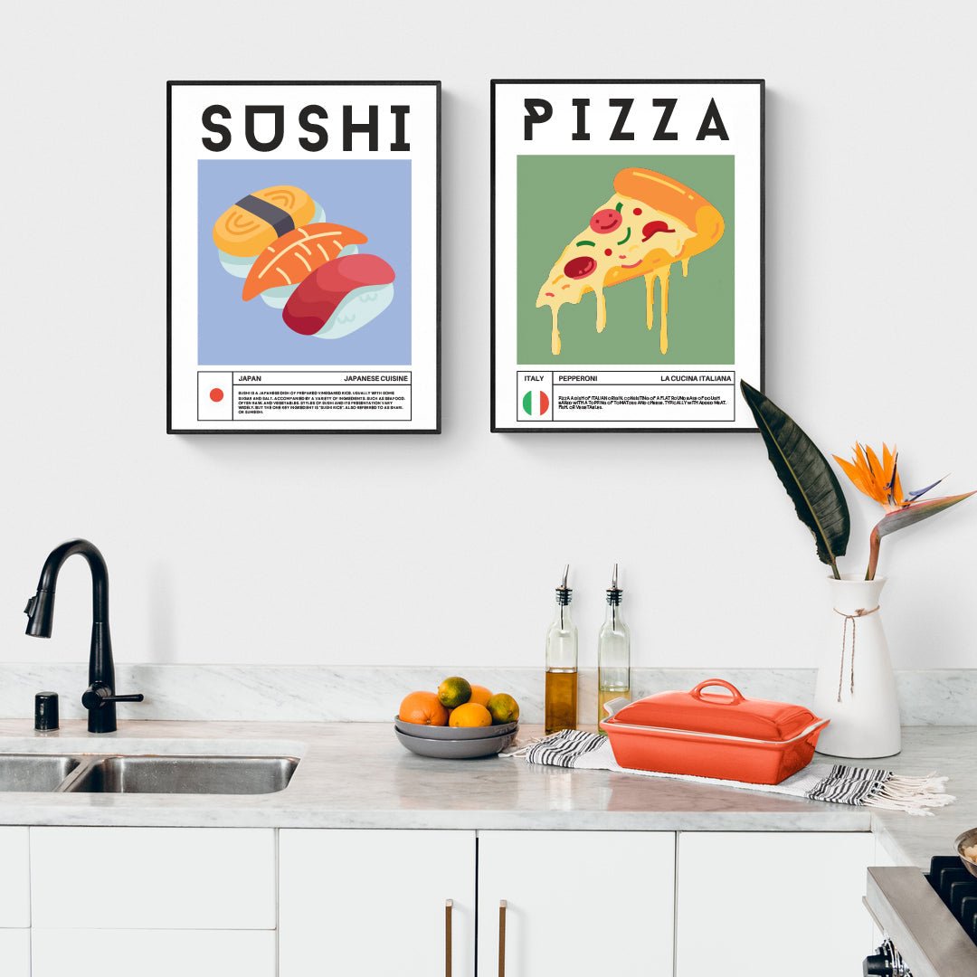 PIZZA Wall Art Poster - 98typesFood Art