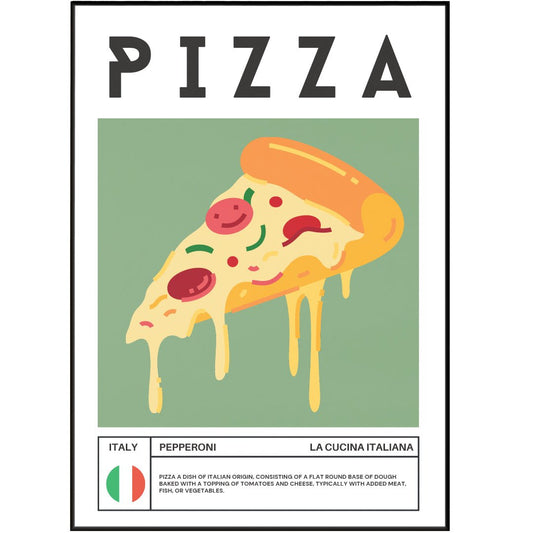 PIZZA Wall Art Poster - 98typesFood Art