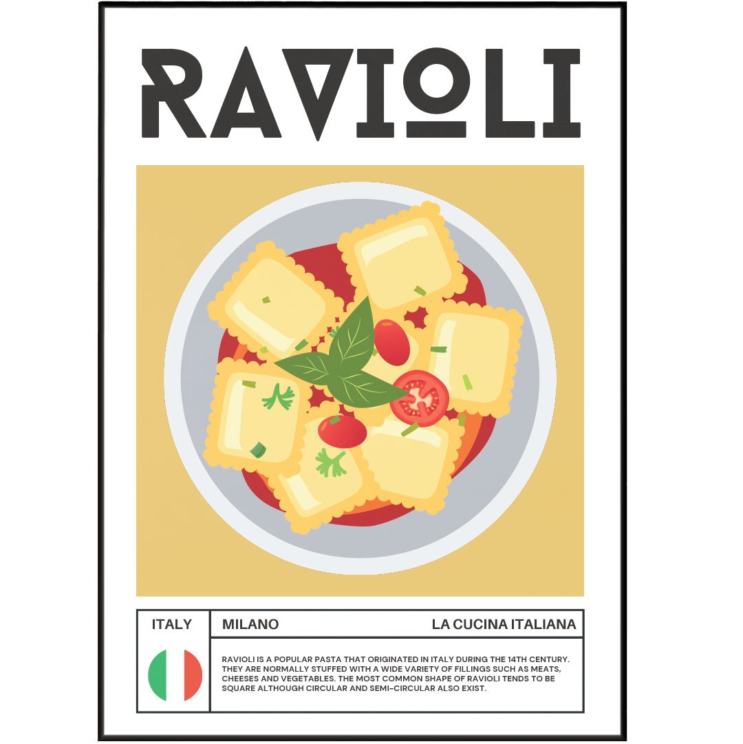 RAVIOLI Wall Art Poster - 98typesFood Art