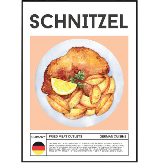 SCHNITZEL Wall Art Poster - 98typesFood Art