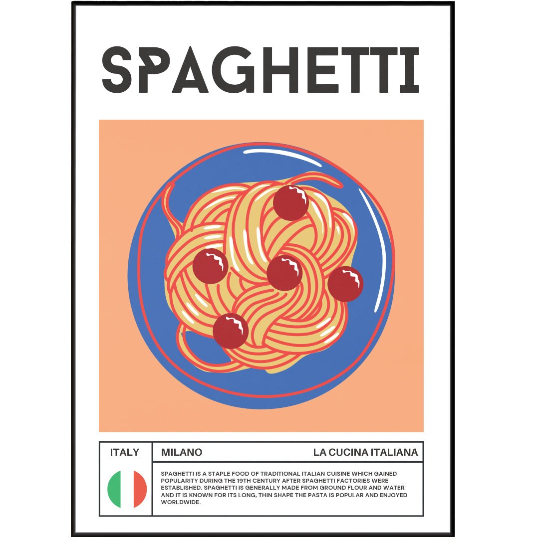 SPAGHETTI Wall Art Poster - 98typesFood Art