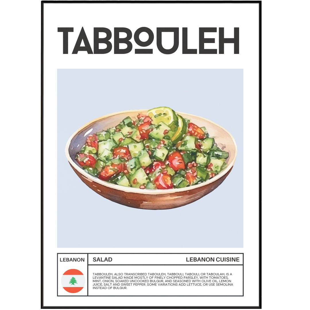 TABBOULEH Wall Art Poster - 98typesFood Art