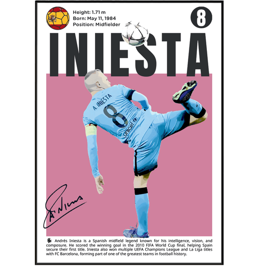 Iniesta Football Poster - 98typesFootball Posters