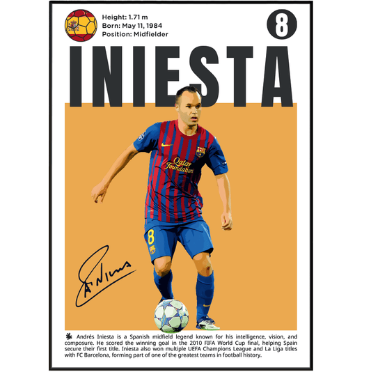 Iniesta Football Posters - 98typesFootball Posters