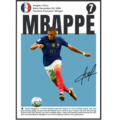 Kylian Mbappé N7 Football Poster - 98typesFootball Posters