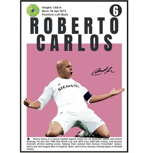 Roberto Carlos N6 Football Posters - 98typesFootball Posters