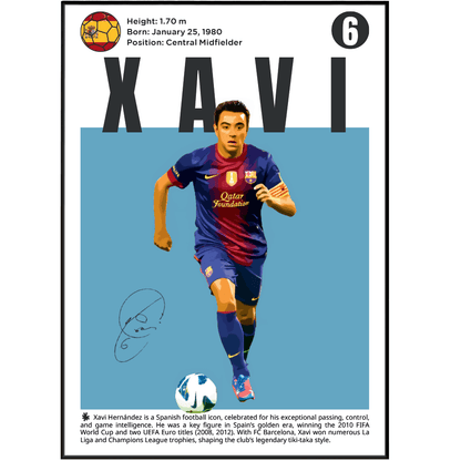 Xavi Hernández Football Poster - 98typesFootball Posters