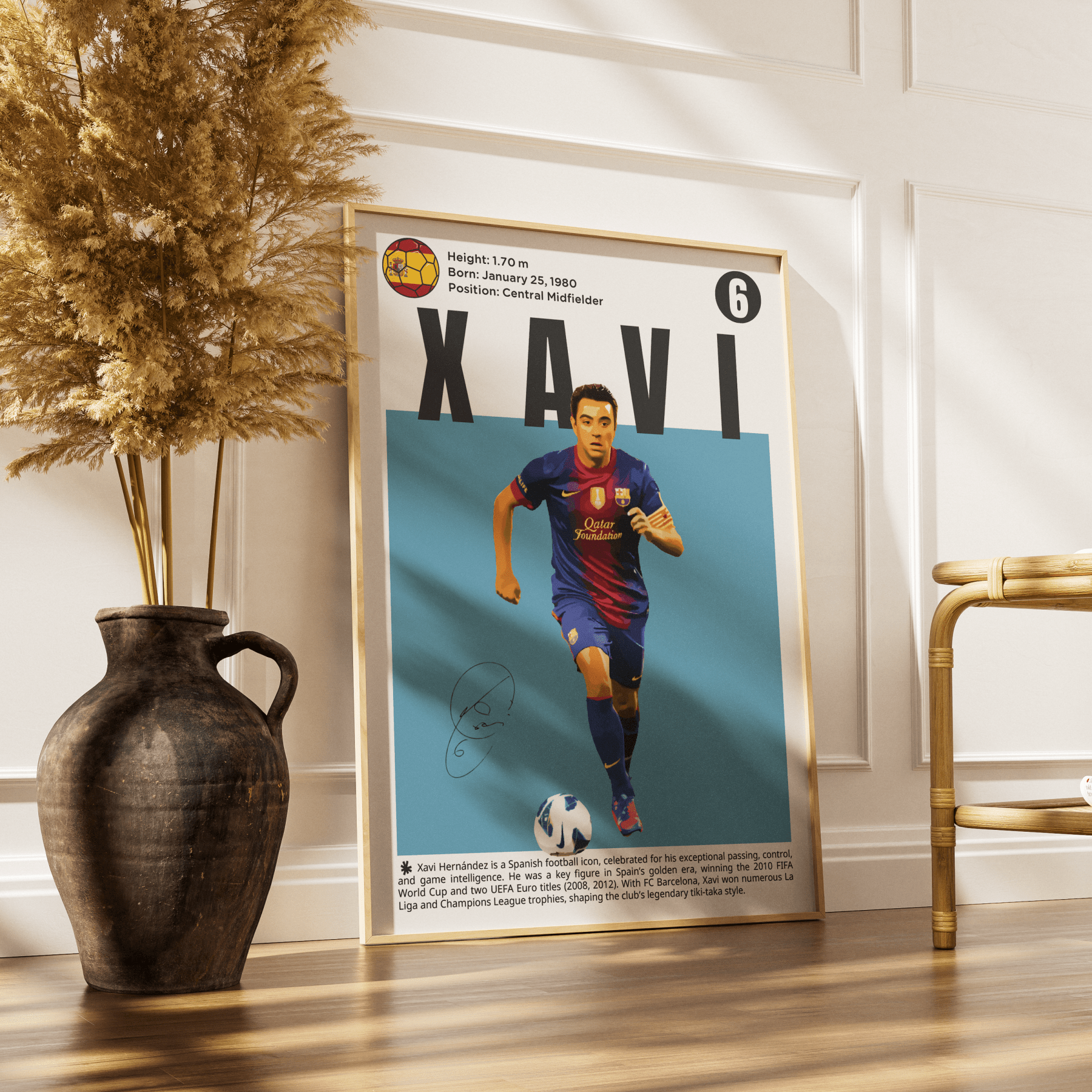 Xavi Hernández Football Poster - 98typesFootball Posters
